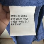 Talbots Vintage  100% Silk Blue Button Up Belted Shirt Maxi Dress Long Sleeve 8 Photo 9