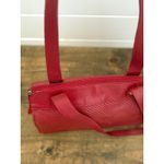Vintage Medallion Red Leather‎ Perforated Shoulder Bag Purse Y2K Style Photo 3