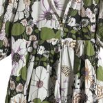 Maje  Rafleur Green Floral Puff Sleeve 70s Mini Dress Size L Photo 9
