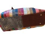 Chaos Patchwork Leather Satchel Colorful Crocodile Embossed Designer Handbag Photo 3