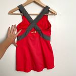 Lululemon  Push Ur Limits Tank Top Red Coral Gray Size 6 Criss Cross Back Passion Photo 9