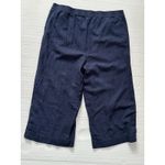 Caribbean Joe  Blue Elastic Waist Blue Linen Blend Casual Cropped‎ Capri Pant XL Photo 4