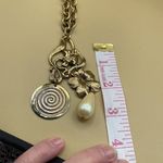 Vintage festival boho large link textured necklace White Photo 8