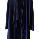 H by Halston Halston Navy Oversized Longline Lounge Womens Drape Front Cardigan SweaterXS Photo 0