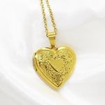 Statement Gold Heart Locket Photo 0