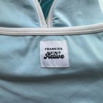 frankie's bikinis  Sky Blue Lively Halter Sports Bra Photo 4