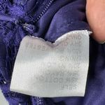 Tadashi Shoji Cap Sleeve Lined Ribbon Tie Sash Lace Long Gown Blue Womens Size 6 Photo 9