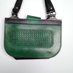 Vintage green leather handcrafted shoulder bag Green Photo 2
