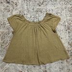Philosophy  100% Linen Scoop Neck Peasant Top Blouse Size Large brown tan Photo 8
