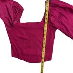 Urban Outfitters Women's Puff Sleeve Crop Top Size M Hot Pink Stretch Knit Photo 10