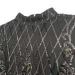 Pretty Little Thing Black Bodycon Long Sleeve Dress Sheer Sleeves Beaded Photo 9