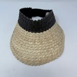 Free People Black and Tan Woven Straw Sun Visor Hat OS Photo 3