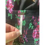 Free People Black and Purple Flower Print Crop Top Photo 6