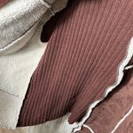 Cato Vintage Y2K Suede Leather Ribbed Double Zip Jacket Faux Fur Penny Lane XL Photo 4