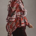 Farm Rio Mock Neck Button Front Ruffled Blouse, Size XXS Photo 12