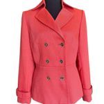 Tahari ASL Double Breasted Blazer w/ Belted Cuffs & Gold Buttons Orange Red SZ.4 Photo 14