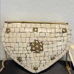Antik Kraft  | Metal Heart Gold & Cream Mosaic Purse w/ Crossbody Photo 5