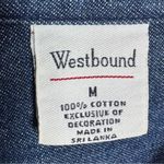 Westbound Snowman Appliqué Embroidered Denim Shirt Blue Medium Button Up Photo 9