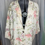 blazer floral pastel pink green boxy boyfriend power Size 28W Photo 0