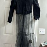 ZARA  Black Button Down Tulle Shirt Photo 0