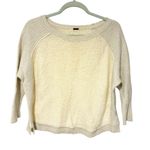 Free People Size XS Cream Grey Colorblock Crewneck Knit Sweater Top Photo 0
