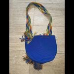 Bag Wayuu Mochila Bucket Boho Colombia Rioacha Slate Blue Turquoise‎ Orange Photo 2