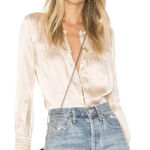 For Love & Lemons  Pink And Cream Bodysuit XS Photo 0