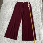 Nanette Lepore  Pant Women's Wide Leg Full Length Crepe in Burgundy size 8 Photo 9
