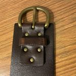 Linea Pelle Women Handmade Gen Brown Leather Brass Grommet Brass Buckle Belt Photo 6