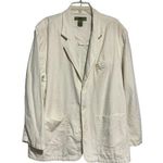 Moshiko Women's Jacket Blazer Linen Blend Long Pockets Career Cream Size XXL Photo 0