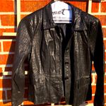 Neiman Marcus  Exclusive Reptile Embossed Leather Peplum Jacket Women’s size 6 Photo 2