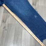 EXPRESS  Tuliped Zig Zag Raw Hem Mid Rise Crop Boyfriend Jeans Blue Size 8 Photo 11