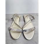 Linea Paolo Sandals Size 8.5 Leather in Gold Snakeskin Print Strappy Flat Sandal Photo 3