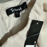 Trixxi Women Elegant Fit and Flare Cream Off-Shoulder Faux-Wrap Dress Size L Photo 9