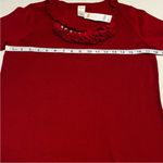 Gymboree  Women Size 10 Red Short Sleeve Sweater Ruffle‎ Trim Collar Holiday NEW Photo 4