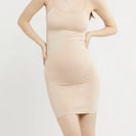 Blanqi Body Beige Nude Seamless Maternity Slip Dress Shapewear L/XL Pink Size L Photo 0