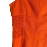 Farm Rio Orange Smocked Linen Blend Sleeveless Resort Midi Sun Dress Size Small Photo 10