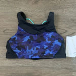 Athleta Freestyle Camo High Neck Bikini Top - Size S - Blue/Black - NWT Photo 2