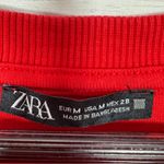 ZARA Tiered Crew Neck T Shirt Babydoll Tunic Shift Dress Red Medium Photo 10