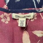 Billabong  Pink & Blue Floral Just Like You Dress Medium Boho Peasant Flowy Photo 5