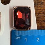 EXPRESS Garnet Red Rectangle Earrings – Sophisticated Everyday Jewelry Photo 3