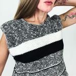 Vintage 90’s Striped Knit Sweater Vest | Size M Black Size M Photo 4