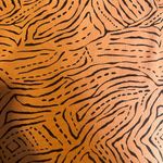 Nine West Abstract Tiger Print V-Neck Short Sleeve Blouse Brown & Black XL Photo 5