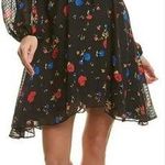 The Kooples Paris Black Daydream Flowers Silk Mini Dress Size 0 Photo 0