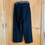 Boden Black Belted High Waist Wide Leg Crop Trousers Wool Blend 6R Size 6 Photo 1