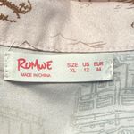 Romwe Japan  Pink Japanese Koi Fish Pink Gold Blouse Size 12 EUC #1333-LA Photo 5