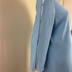 Ming Wang  Blue Textured Split Sleeve Grommet Hem Shift Dress Size Large. A32 Photo 7