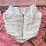 white corset top strapless mesh with boning Photo 7