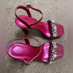 Karl Lagerfeld  Paris Jala Pink Metallic Ankle Strap Platform Heels Sandals Photo 12