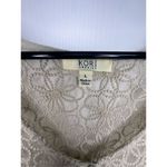 Kori America Half Sleeve Baby Doll Blouse With Crochet Flowers Green Size L Photo 3